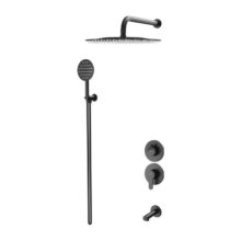 ملحقات شیر حمام توکار ویوات راسان مدل تنسو کلاس (1) مشکی
